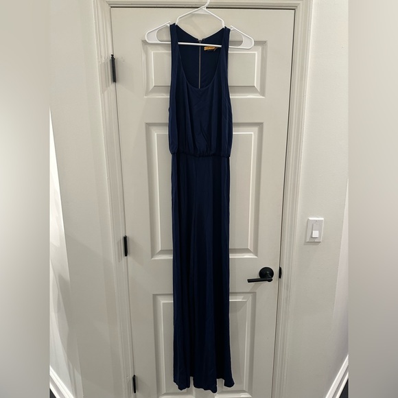 Alice + Olivia Sleeveless Jumpsuit Scoop Neck Womens Blue Size Small - Picture 2 of 6